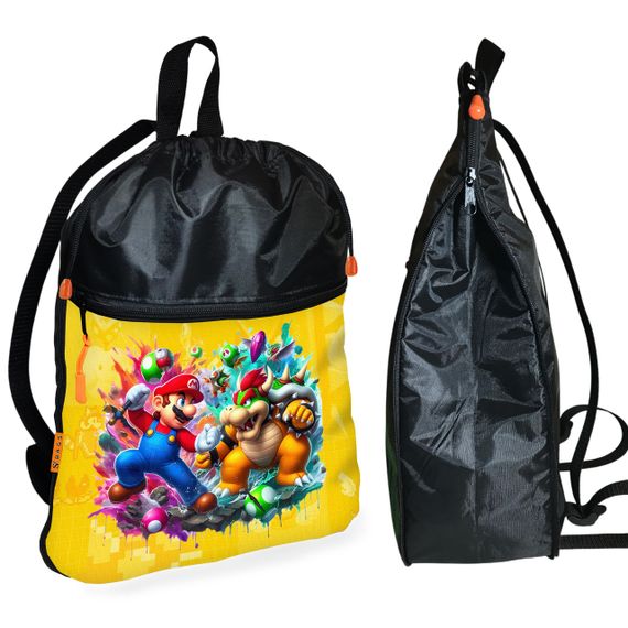 Школьный рюкзак детский Супер Марио + Сумка для обуви спортивной формы рюкзак-мешок  для мальчика (01772) | Зображення 1