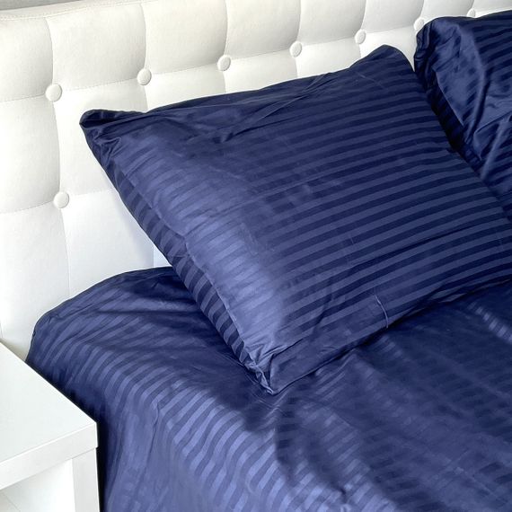 Комплект постільної білизни SoundSleep Stripe Sense Dark Blue сатин-страйп євро 200х220 см темно-синій (94131376) | Зображення 9