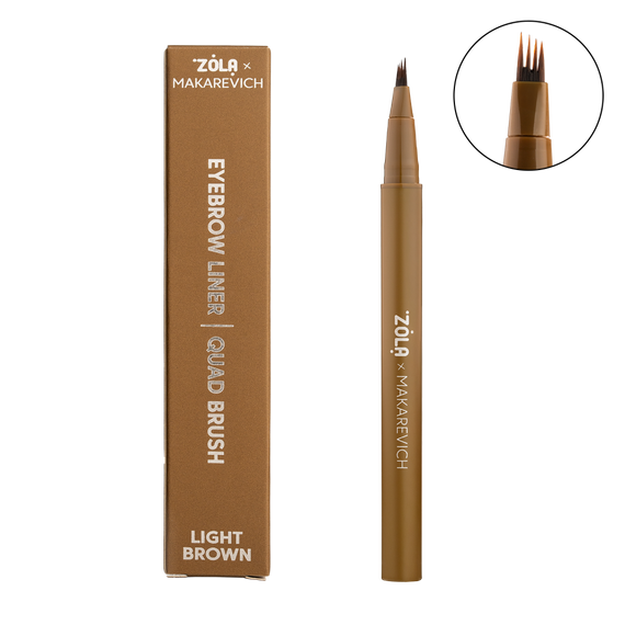 Лайнер для бровей ZOLA x Makarevich Eyebrow liner Quad Brush - Light Brown