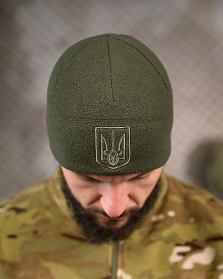 Флісова шапка Герб олива ВТ7659 | Зображення 1