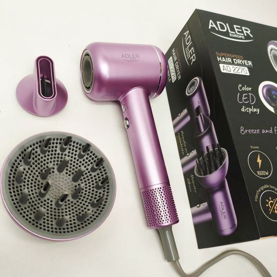 Хороший мощный фен ADLER AD 2270P 1600Вт, Фен с регулировкой температуры и потока воздуха NT-52 | Зображення 4