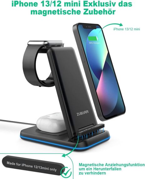 Бездротова зарядна станція 3-в-1, що підходить для подорожей. Сумісно з iPhone 16, 15, 14, 13, 12, 11 | Зображення 2