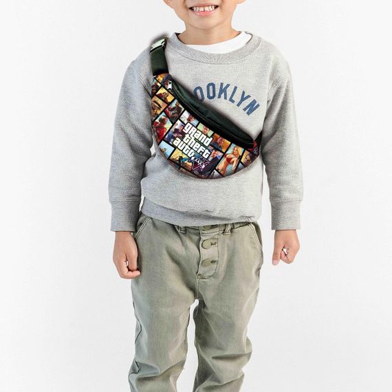 Набір дитячий GTA Grand Theft Auto рюкзак 36х27см сумка-бананка, кружка з принтом для хлопчика (01642) | Зображення 2