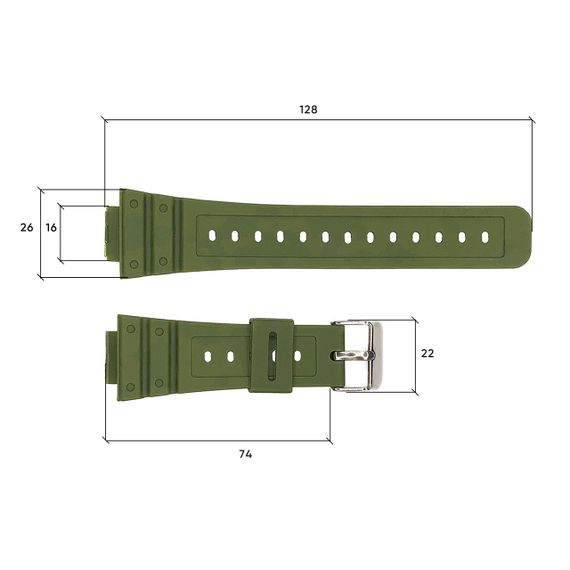 Ремінець для годинника Skmei 1628AGWT Army Green-White | Зображення 2