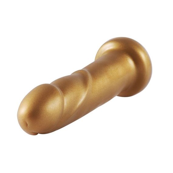 Золотий фалоімітатор Hismith 6.8″ Golden Silicone Dildo, система KlicLok | Зображення 3