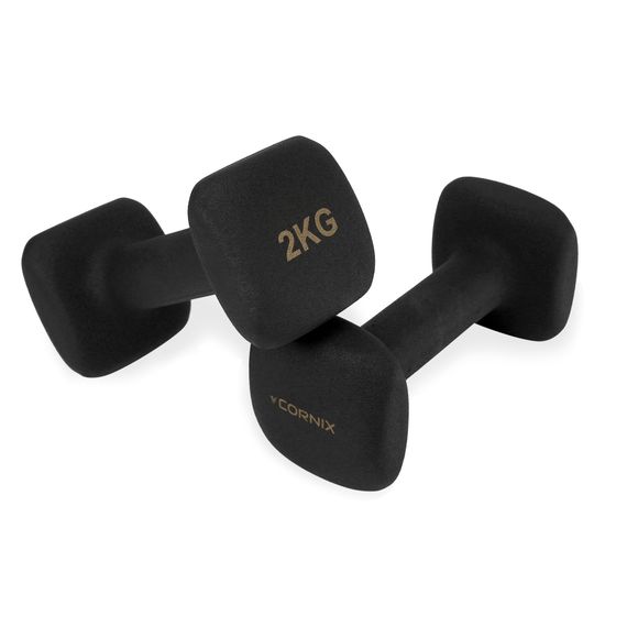 Гантелі вінілові Cornix Square 2 x 2 кг XR-0407 Black | Зображення 3