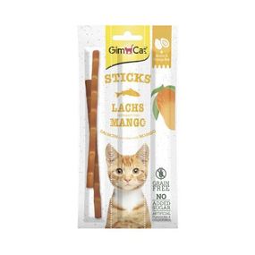 Лакомство GimCat Мясные палочки для кошек, с лососем и манго, 3 шт по 5 г