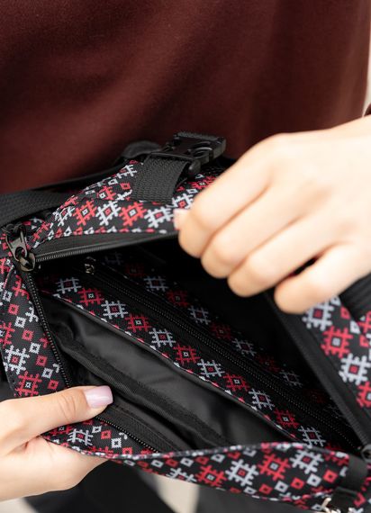 Большая женская поясная сумка бананка Sambag DynamicDart черная 38×21×7 см (80411148) | Зображення 3