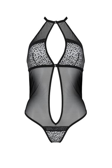 Сітчасте боді з мереживом на грудях Passion SATARA BODY XXL/XXXL black Sex Aura | Зображення 2