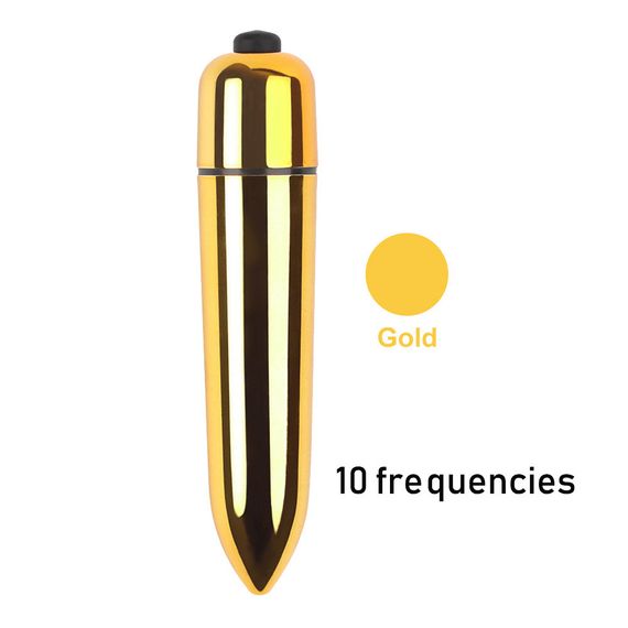 Компактний мінівібратор, ВіброПуля з 10 режимами вібрації золото sexstyle | Зображення 2