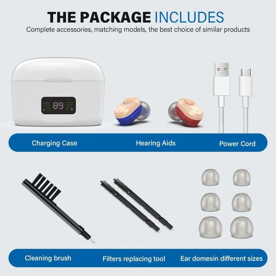 Слуховий апарат TKING DB211701 — міні аудіопідсилювач звуку, персональний голосовий підсилювач | Зображення 8