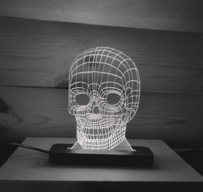 Акриловый светильник-ночник Череп белый tty-n000099