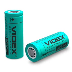 Акумулятор 26650 Li-lon 5000mAh без захисту (бл-1шт) Videx