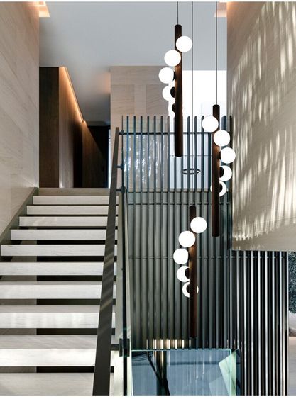 Люстра підвісна на 5 лампочок 26919 Чорний 85-240х23х23 см. | Зображення 3