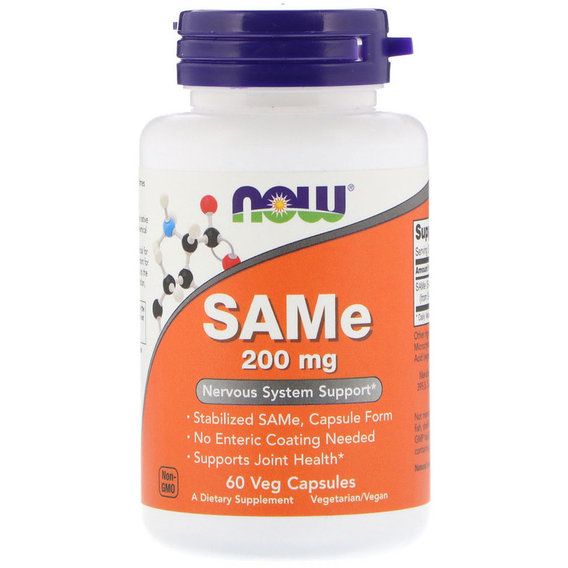 Метионин NOW Foods SAM-e 200 mg 60 Veg Caps NF0127