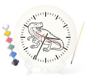 Детский набор для творчества часы раскраска Динозавр Тиранозавр Рекс 30 см (Г0198)