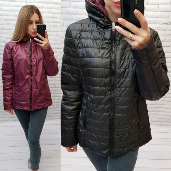 Куртка двостороння, арт.185, чорний / бордо | Зображення 2