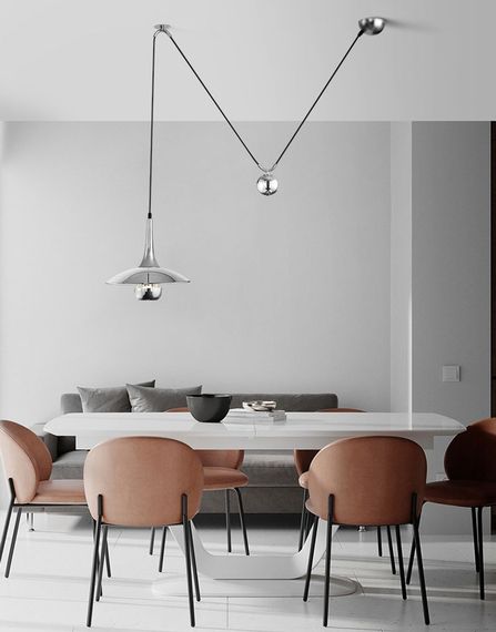 Люстра підвісна на 1 лампочку 27165 Хром 40-150х30х30 см. | Зображення 3