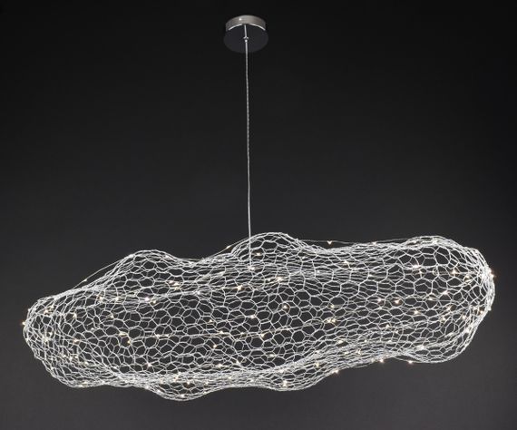 Люстра світлодіодна підвісна LED світильник для квартири на стелю лед 27657 Хром 25-180х40х60 см. | Зображення 6