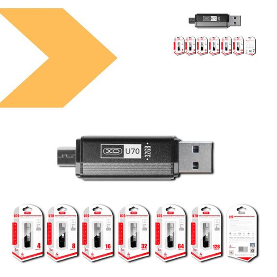 Флеш-пам'ять XO U70 USB 2.0 64ГБ чорна (MAW-44134_289) | Зображення 1