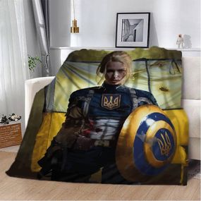 Плед патріотичний 3D Могутня захисниця 12181 135х160 см