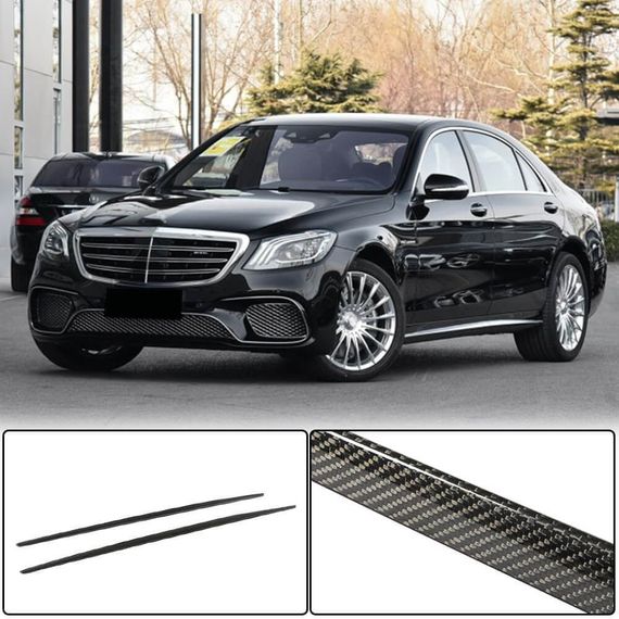 Боковые пороги (для S63 AMG 2014-2017, Карбон) для Mercedes S-сlass W222