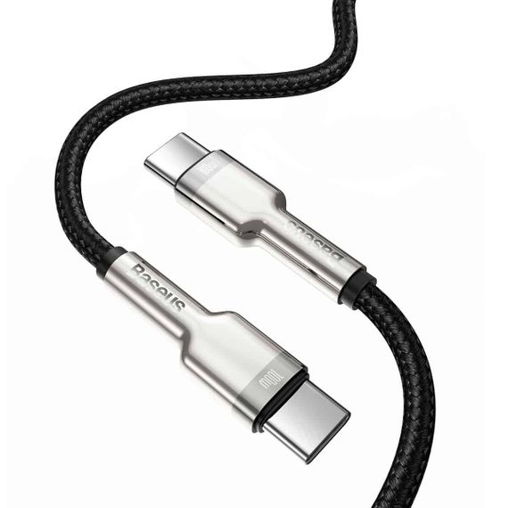 Кабель Baseus Cafule Series Metal Data Cable Type-C to Type-C 100W 1m Black | Зображення 1