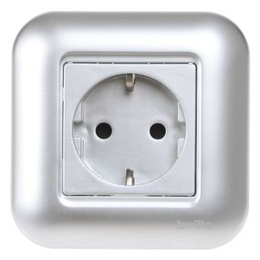 Розетка с заземлением TB-1RZ Grey