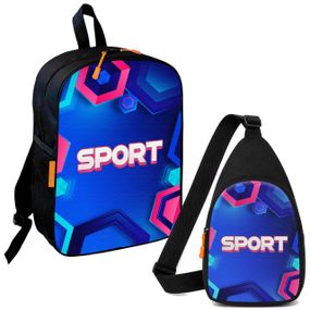 Набір Sport 2 в 1: дитячий рюкзак + сумка-слінг , для хлопчика та дівчинки 7–9 років (6101)