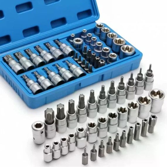 Набір головок New Tools DT-454 34 предмети • Набір торцевих головок New Tools DT-454 Torx та E-Torx 3/8″ у кейсі | Зображення 1