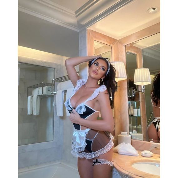 Сексуальний костюм покоївки Leg Avenue, M/L, 4 предмети, чорно-білий sexstyle | Зображення 1