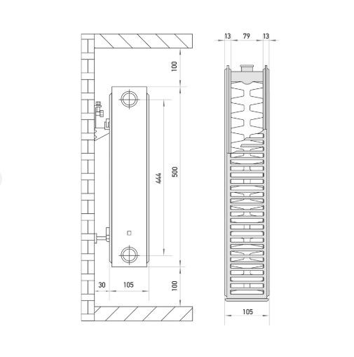 Радіатор сталевий Europroduct 22х500х700 бокове підключення (EP4453) | Зображення 1