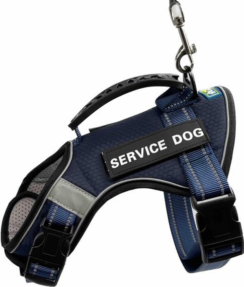 Шлейка для собак Service Dog S, M, L, XL, Темно-синяя, Шлей для собак, Нагрудник для средних пород | Зображення 1