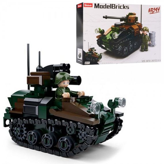 Конструктор Sluban Военный танк M38-B0750 245 деталей
