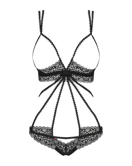 Боді Obsessive Liferia з відкритими грудьми, чорне, S/M sexstyle | Зображення 2