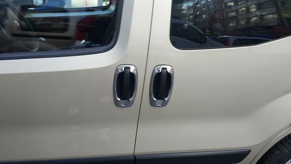 Окантовка дверної ручки (4 шт, нерж) Carmos - Турецька сталь для Peugeot Bipper 2008-2024 рр | Зображення 6