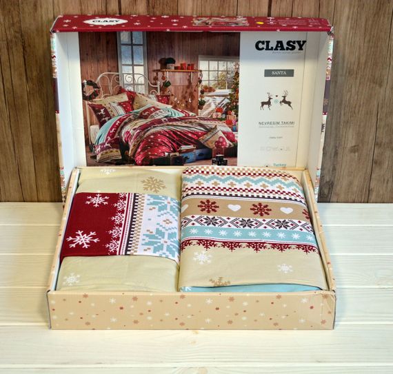 Комплект постельного белья Clasy Ranforse 200×220 Santa | Зображення 1