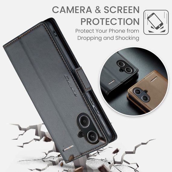 Кожаный чехол-книжка Retro Case для Xiaomi Redmi Note 13 Pro Plus цвет Черный | Зображення 6
