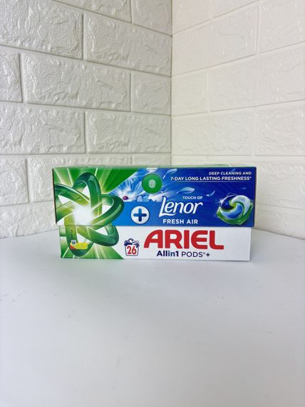 ARIEL Автомат Гель рідкий в розчинних капсулах З дотиком Lenor Свіже повітря 26X20.8г