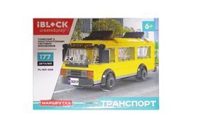 Конструктор Транспорт PL-921-438 Iblock, 173-182 деталей, Ціна за 1 шт, інструкція на укр.яз., в коробці (6908978172153) Маршрутка Вид 2
