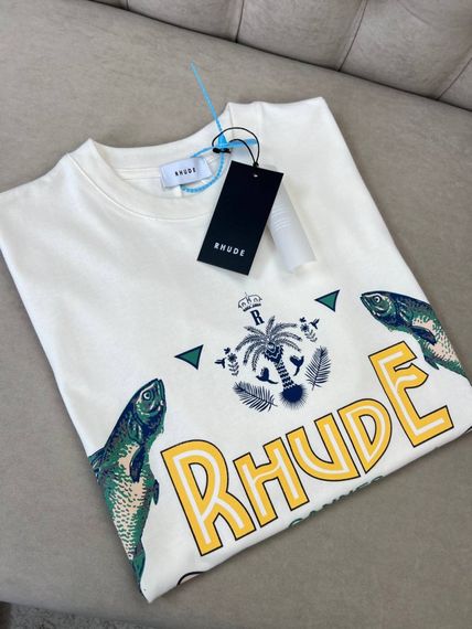 Футболка Rhude Logo Sardines чоловіча біла бавовна f724 | Зображення 2