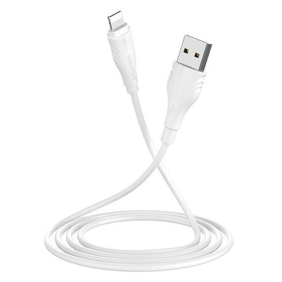 Дата кабель Borofone BX18 Optimal USB to Lightning (2m) Белый | Зображення 4