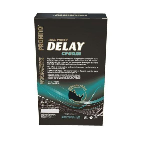 Крем прологантор для мужчин HOT Prorino Delay Cream, 50 мл Sex Aura | Зображення 2