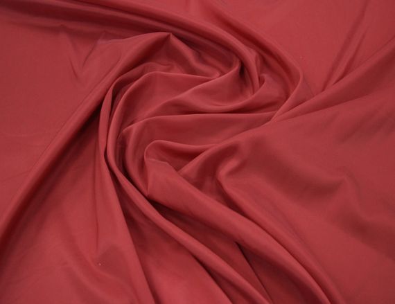 Подкладочная ткань натуральная вискозная с эластаном однотонная красная итальянская MI 39 | Зображення 1