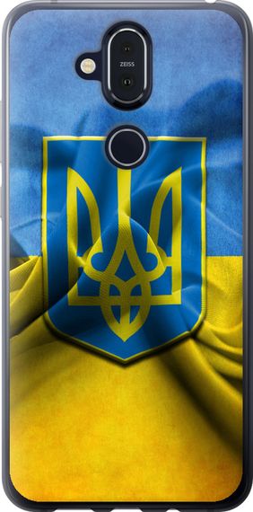 Чехол на Nokia 8.1 Флаг и герб Украины 1 "375u-1620-17620"