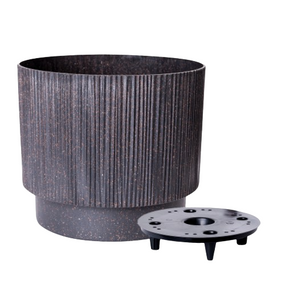 Вазон Осло зі вставкою 20см граніт WOOD Алеана