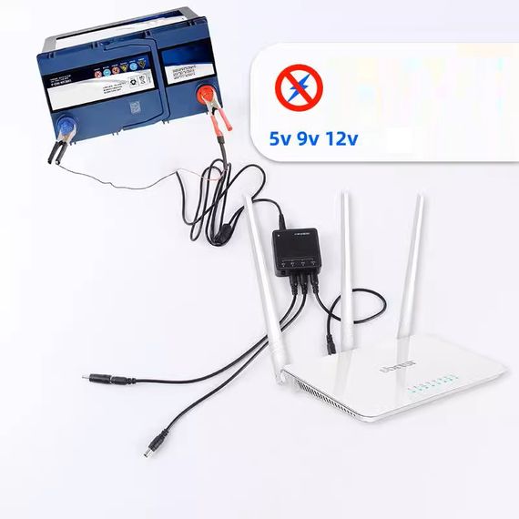 Понижающий преобразователь DC-DC 5В 9В 12В USB питание для роутера+кабеля | Зображення 2