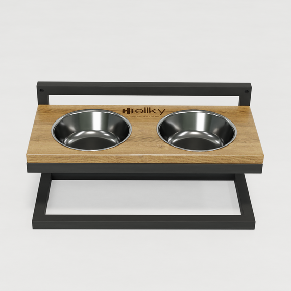 Миски на регульованій підставці для маленьких собак Hollky Flex S (2 × 0.450 л) FS-422523-GRNT | Зображення 1
