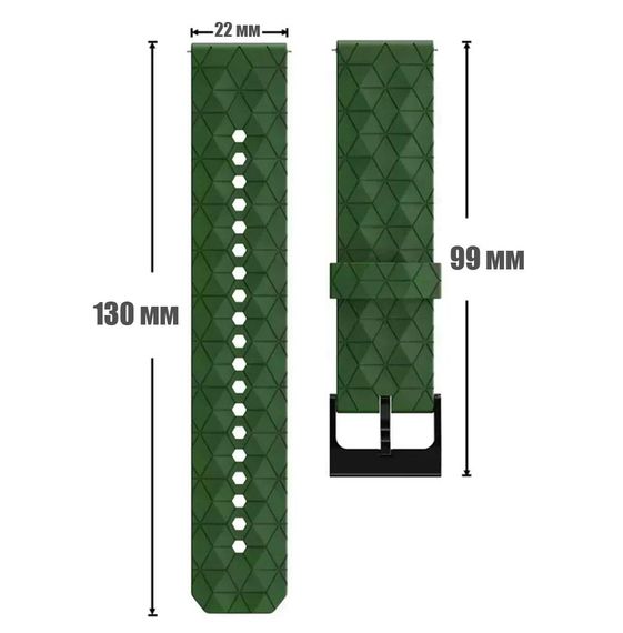 Ремінець Primolux Dimond силіконовий для годинника Amazfit GTR 47 mm - Army Green | Зображення 4