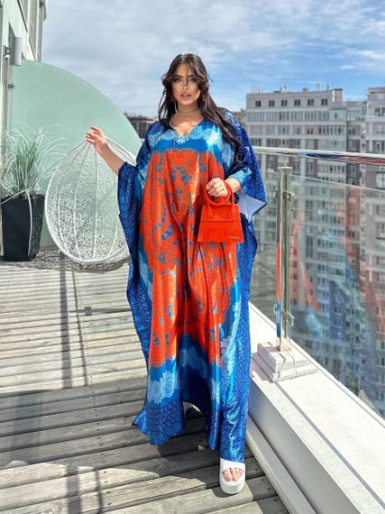 Розкішна шовкова довга сукня-туніка PLUS SIZE | Зображення 3